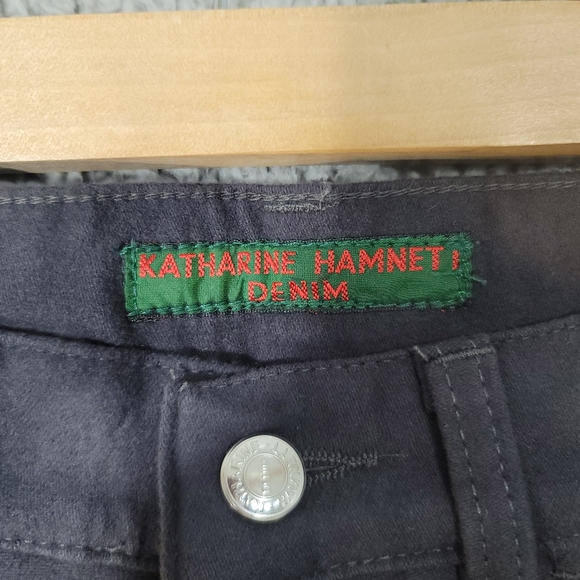 Katherine Hamnett Denim Vintage Jeans Womens 26 Black Cleo Straight High Italy - Picture 4 of 14